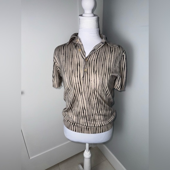 Bottega Veneta Animal Stripe Polo/ Size 4-6 - Picture 2 of 11